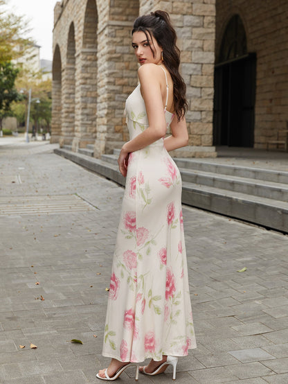 Tie Front Print Bodycon Cami Dress