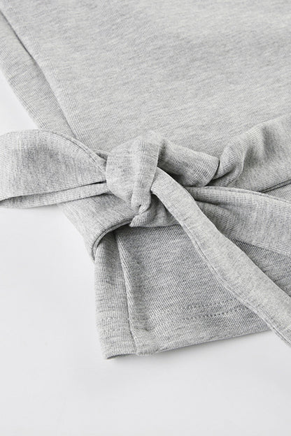 Tie-up Plush Lined Crop Top Pants Set