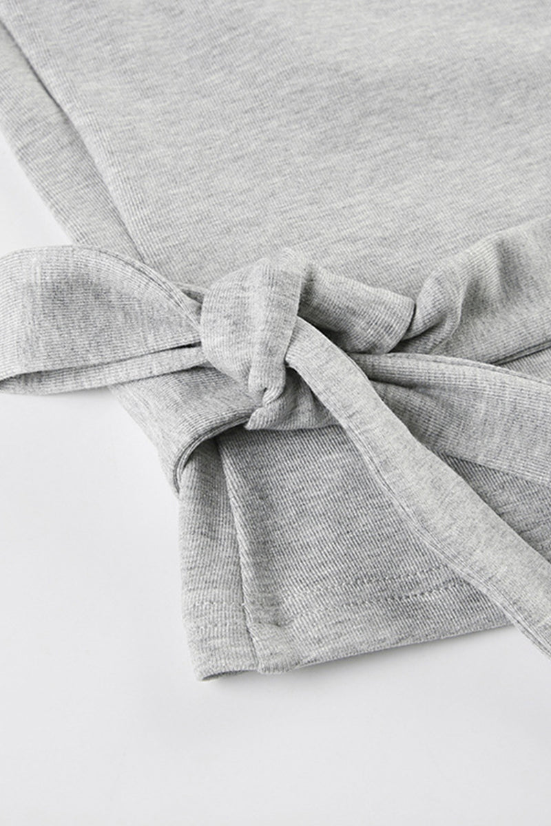 Tie-up Plush Lined Crop Top Pants Set