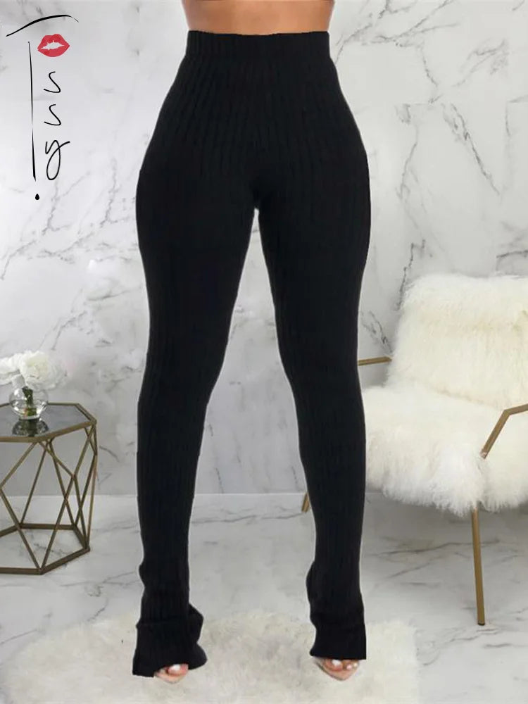 High Waist Skinny Pants Leggings Slim Elastic Black Pants Trousers Female Spring