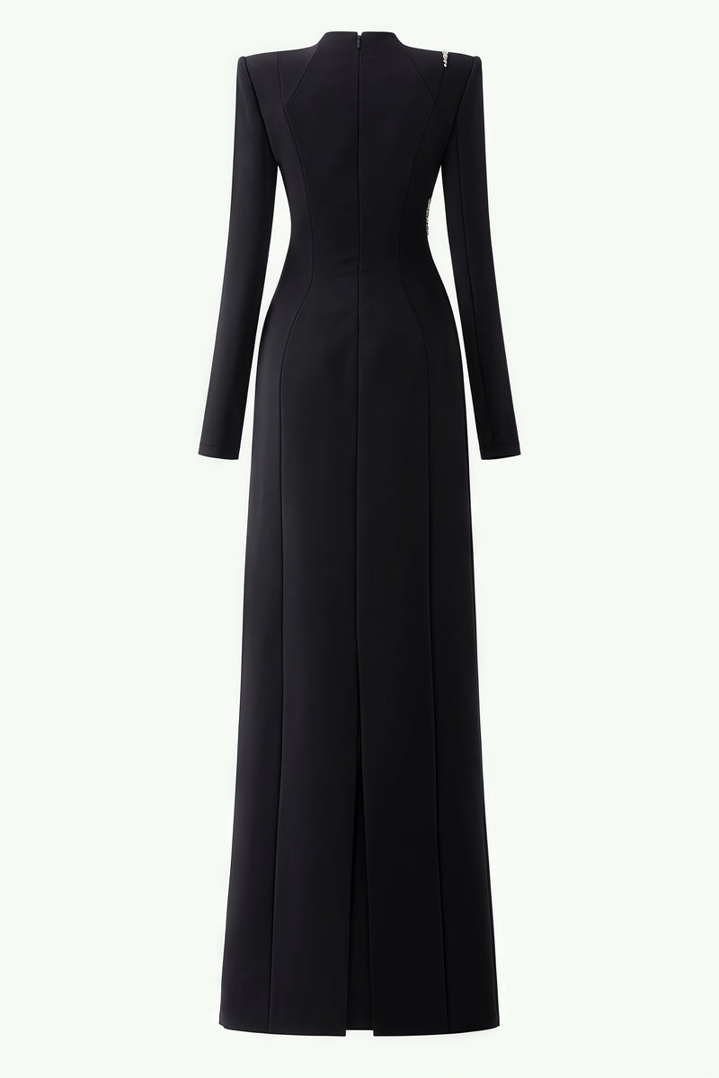 Senne Rhinestone Long Sleeve Maxi Dress