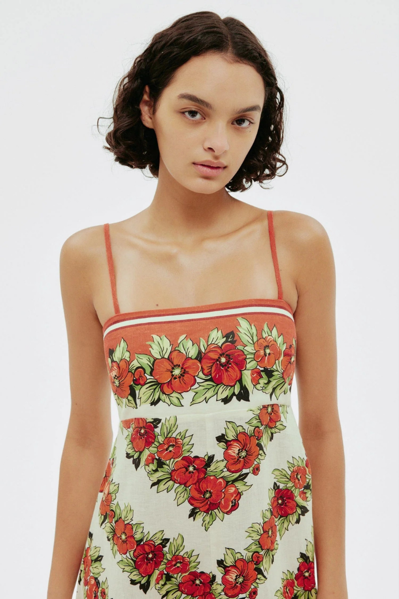 Tristane Spaghetti Maxi Dress in Red