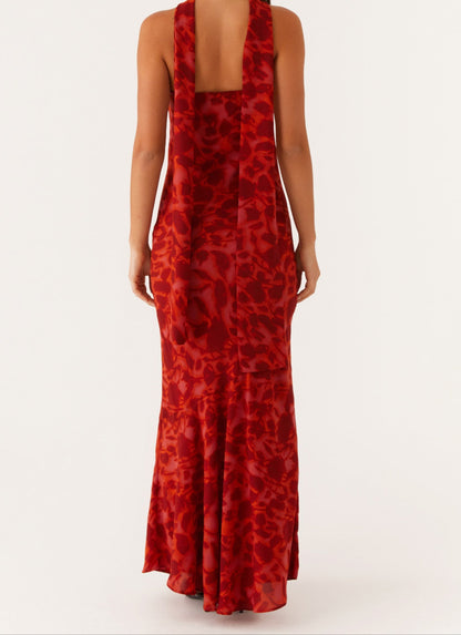 Amata Under the Pagoda Maxi Dress - Deep Red