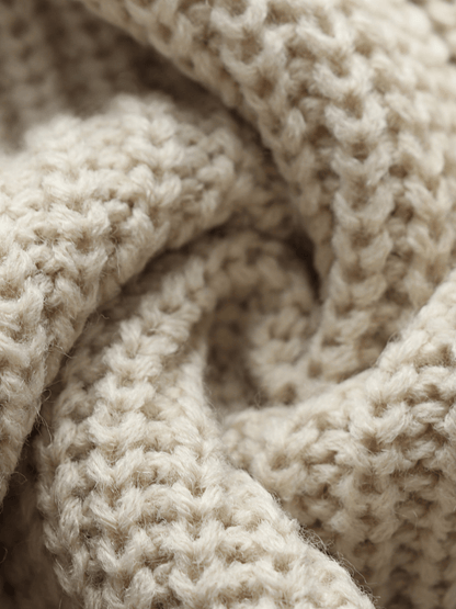 | Front and Back Wearable Knit Cardigan - Beige