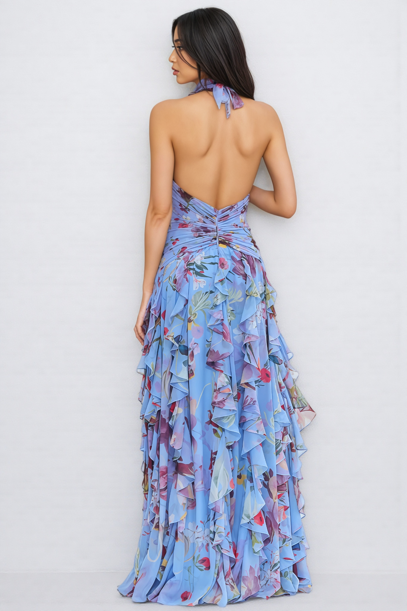 Debby Cut-out Pleated Maxi Dress