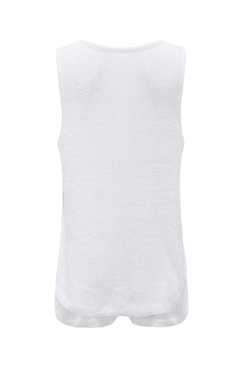 V Neck Knit Tank Top Shorts Suits
