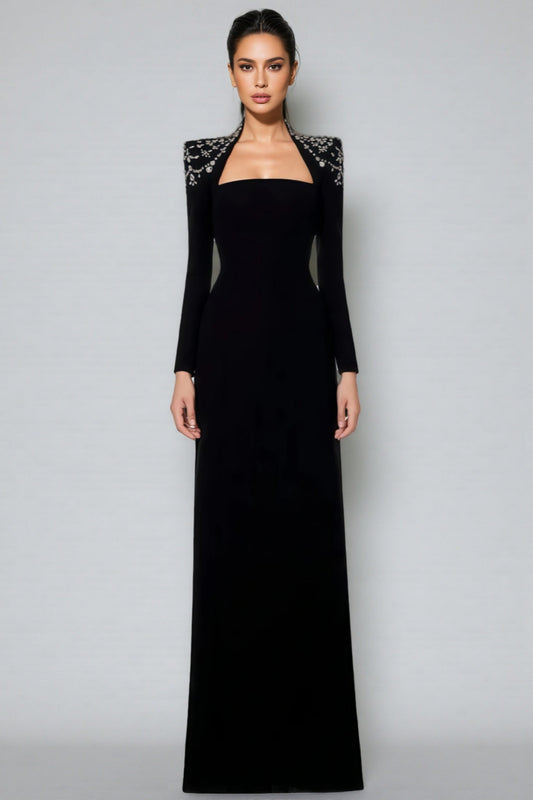 Roxany Queen Anne Neckline Maxi Dress