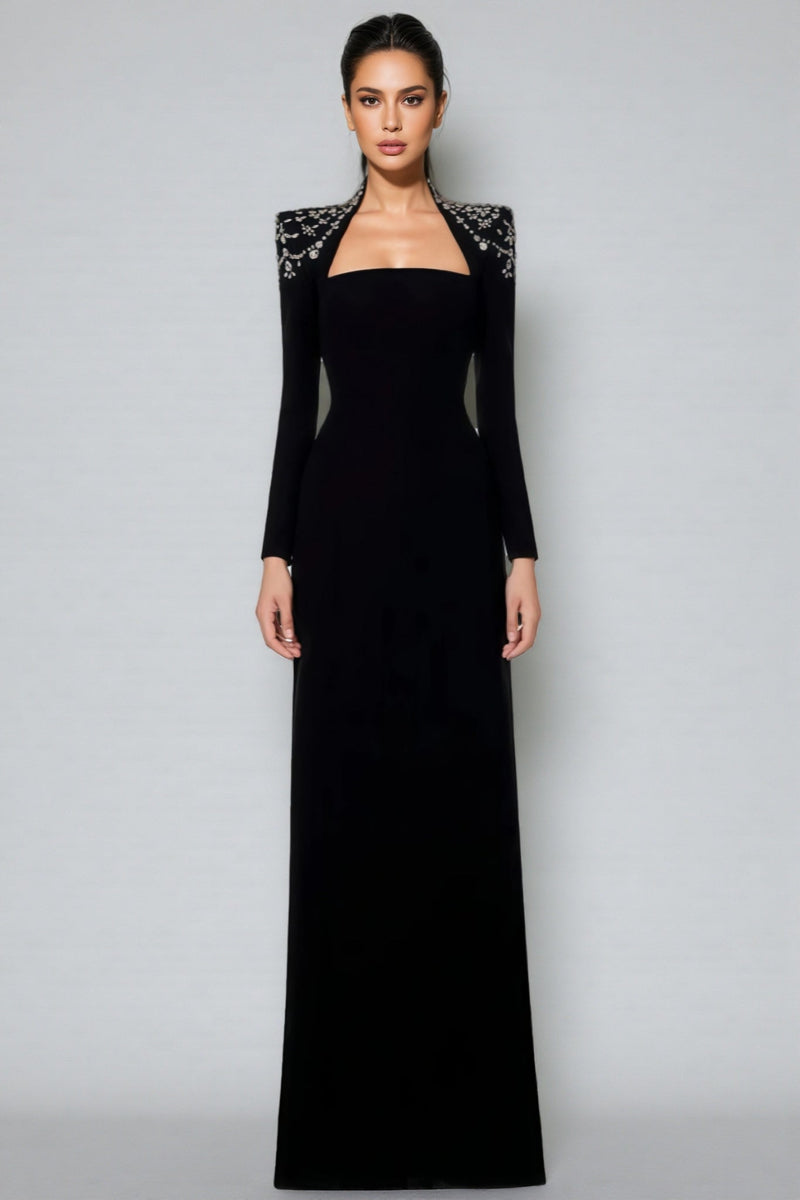 Roxany Queen Anne Neckline Maxi Dress