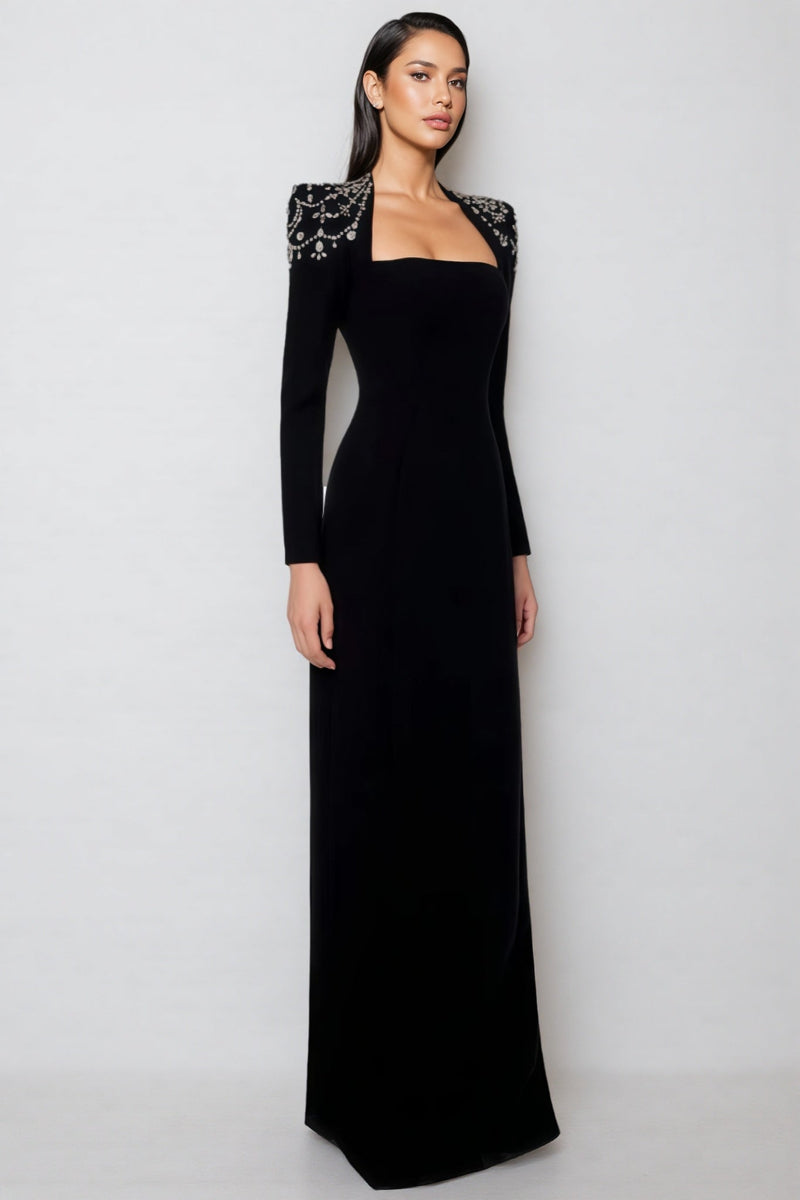 Roxany Queen Anne Neckline Maxi Dress
