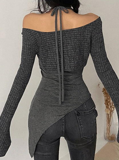Classic Color Slim Halter Sweater