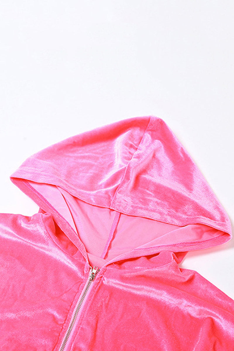 Velvet Tie-back Vest Hoodie Three-piece Pants Suits