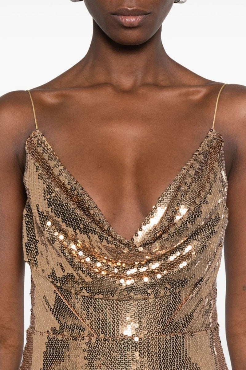 Vesper Draped Sequin Mini Dress