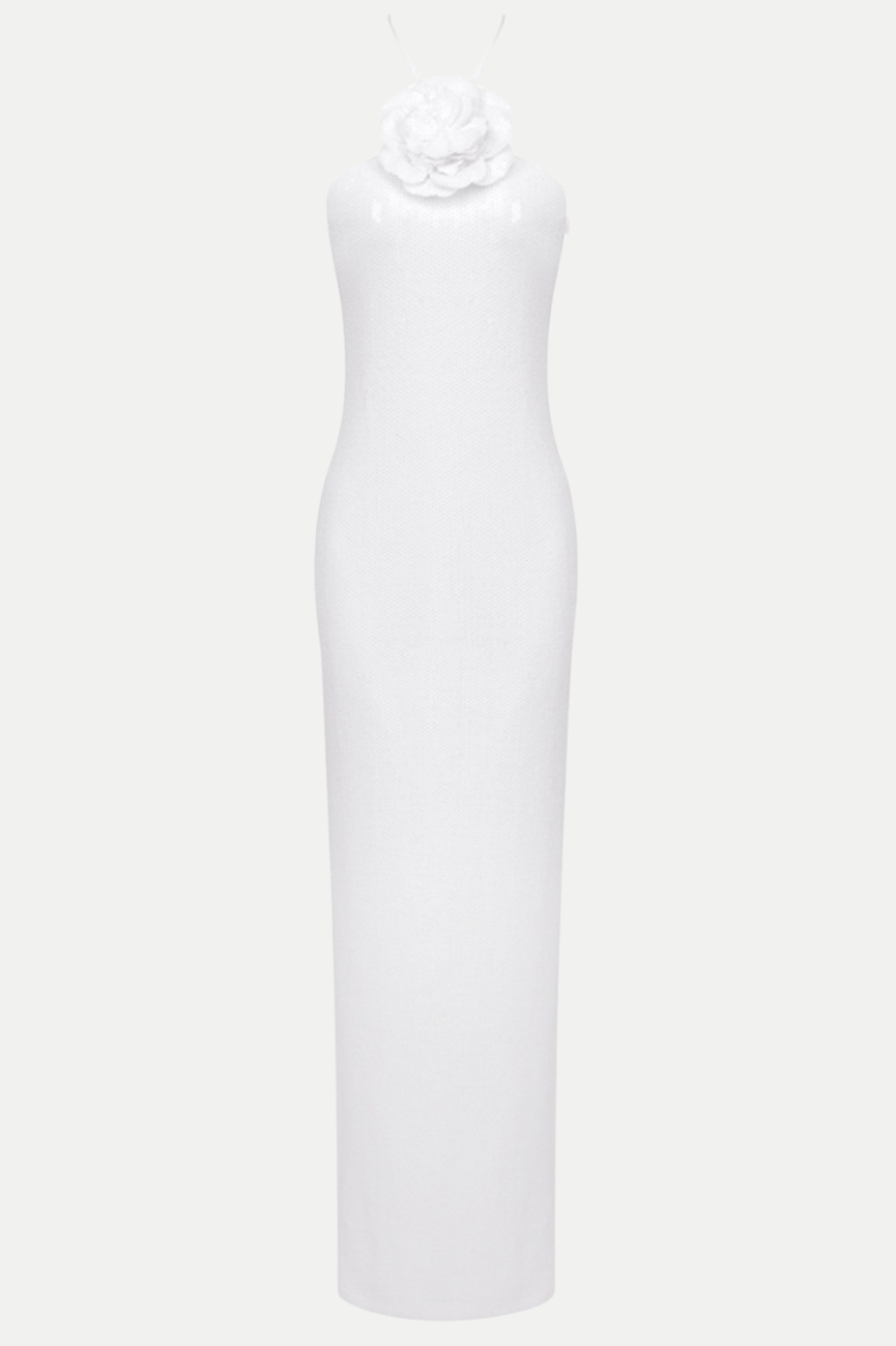 Vidonia Halter Sequin Maxi Dress - White