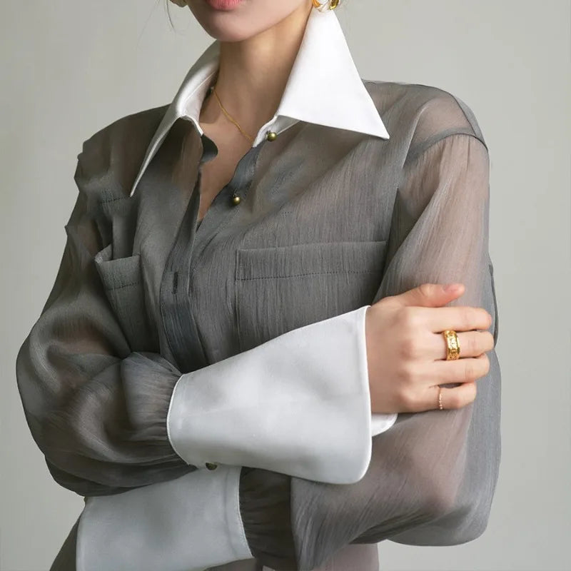 Sheer Long Sleeve Sun-proof Blouse