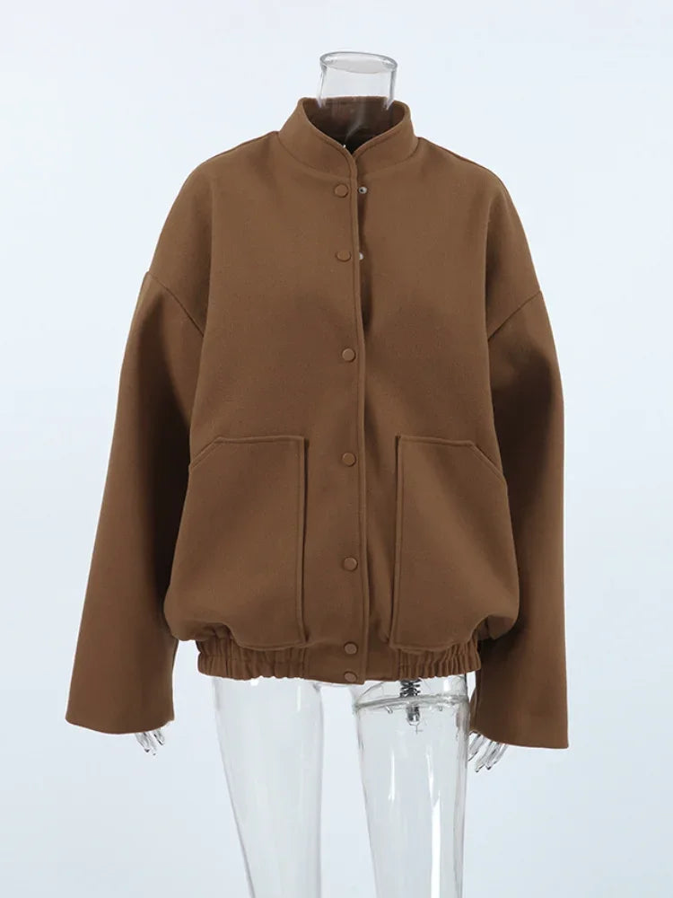 Brown Long Single Breasted New Coat