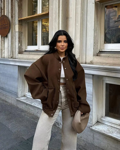 Brown Long Single Breasted New Coat