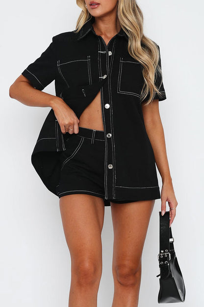 Cargo Shirt Shorts Set