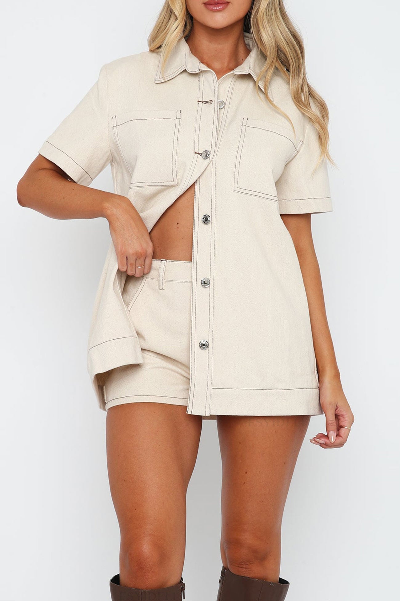 Cargo Shirt Shorts Set