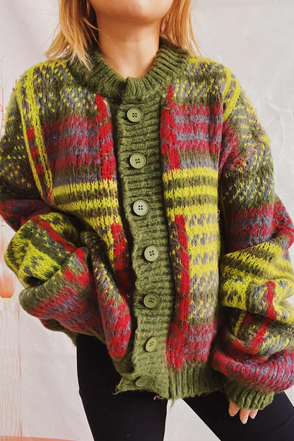 Contrast Striped Cardigan