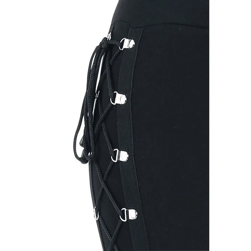 Gothic Lace Up Slim Halloween Pants