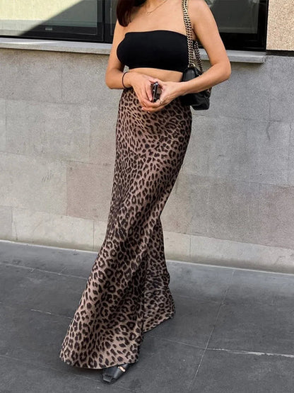 Dressbetty - Leopard Print Trumpet Skirts High Waist Zipper Skirt