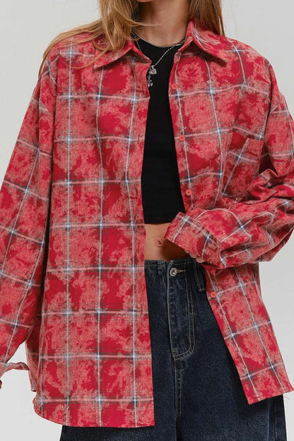 Plaid Oversized Blouse