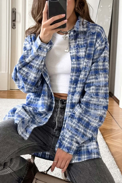 Plaid Oversized Blouse