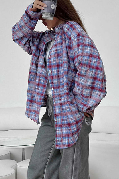 Plaid Oversized Blouse