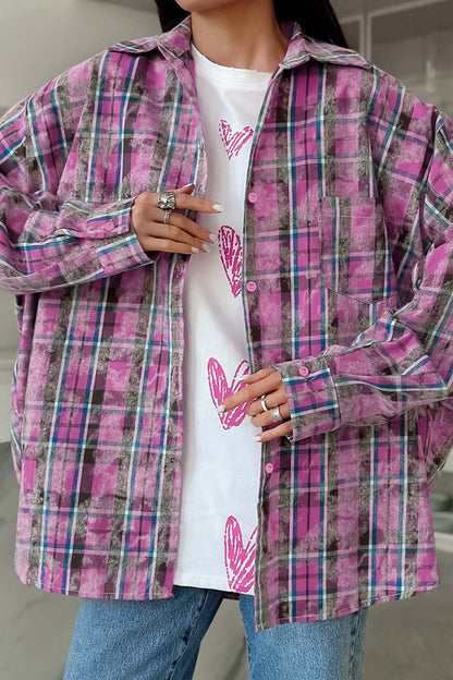 Plaid Oversized Blouse