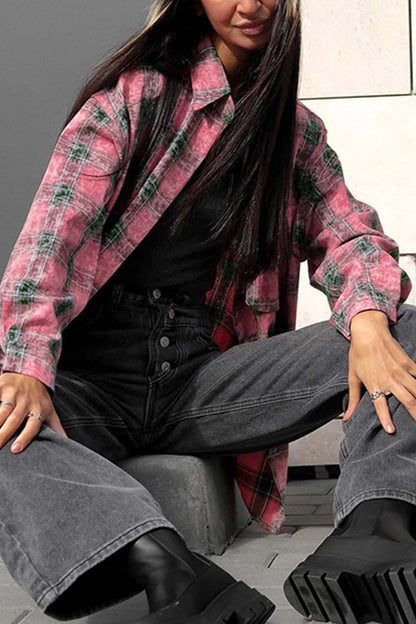 Plaid Oversized Blouse