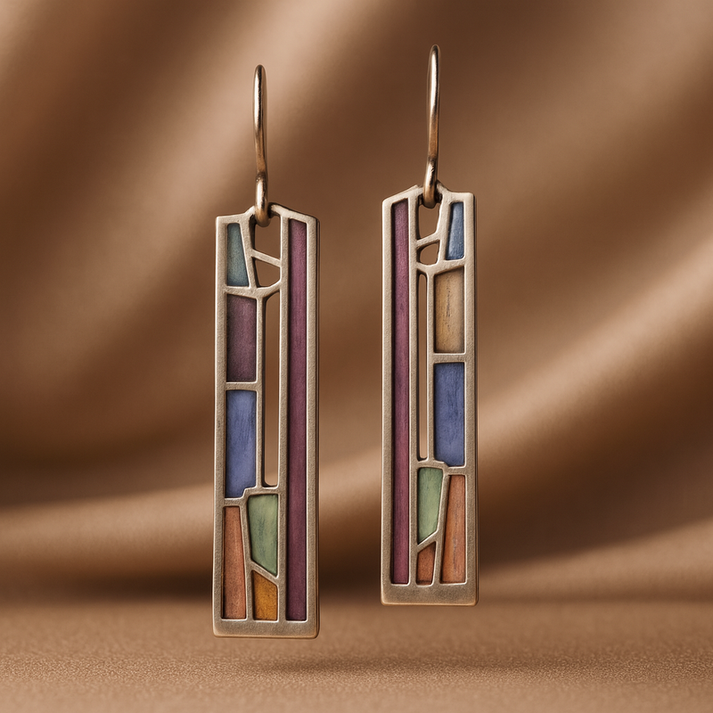 Colorful Silver Statement Earrings