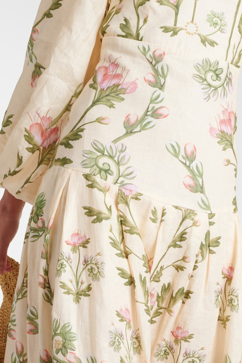 Lantern Sleeve Off-shoulder Maxi Dress