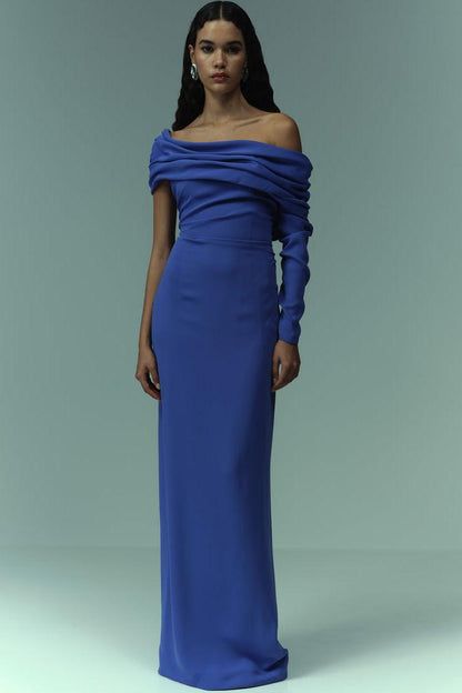 Off-shoulder Ruched Maxi Dress