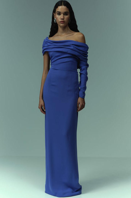Off-shoulder Ruched Maxi Dress