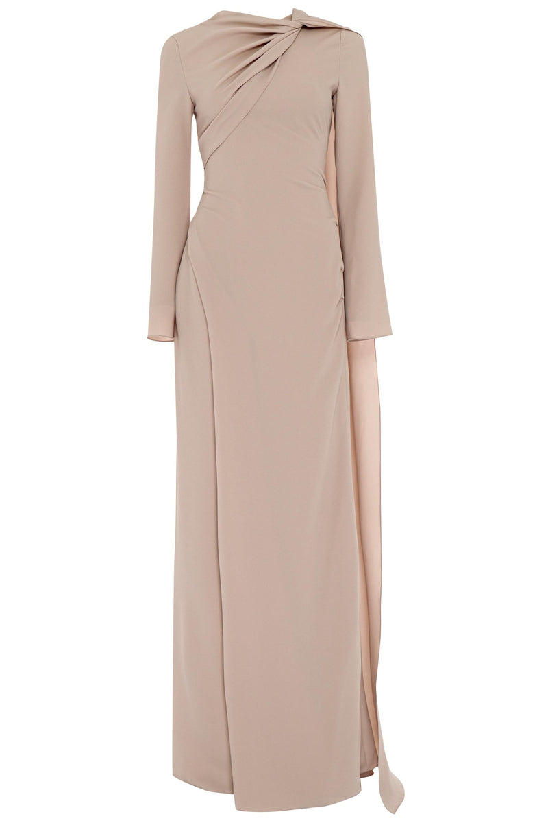 Long Sleeve Cape Maxi Dress