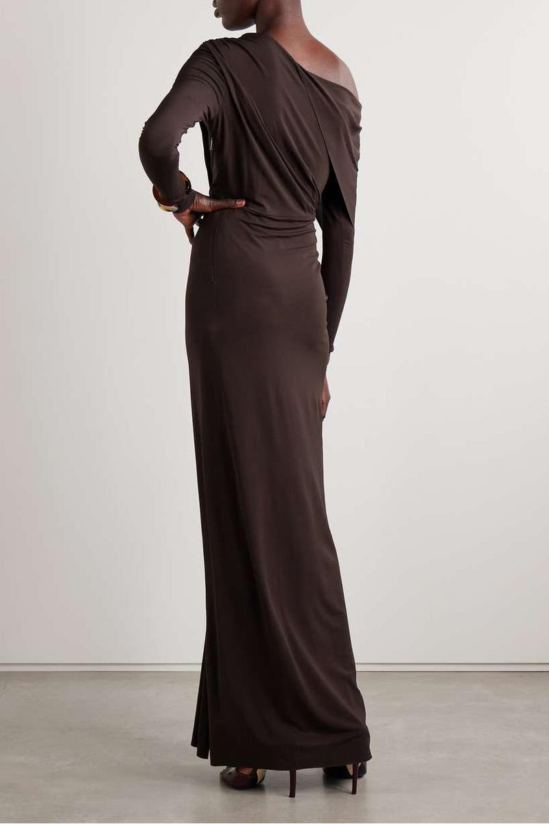 Jersey Off-shoulder Maxi Dress