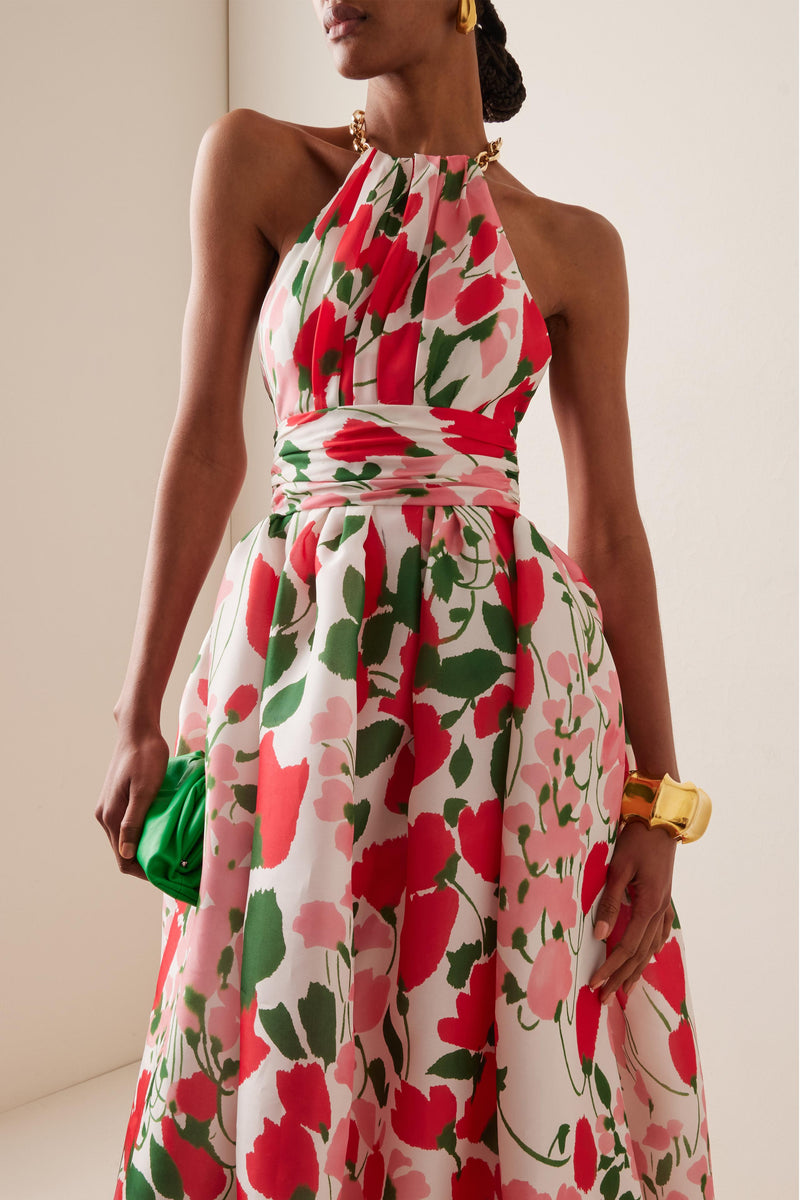 Metal Halter Neck Maxi Dress