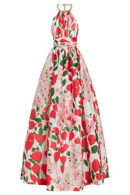 Metal Halter Neck Maxi Dress