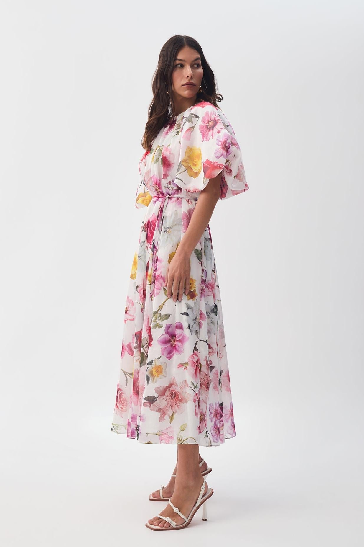 Raglan Sleeve Round Neck Midi Dress
