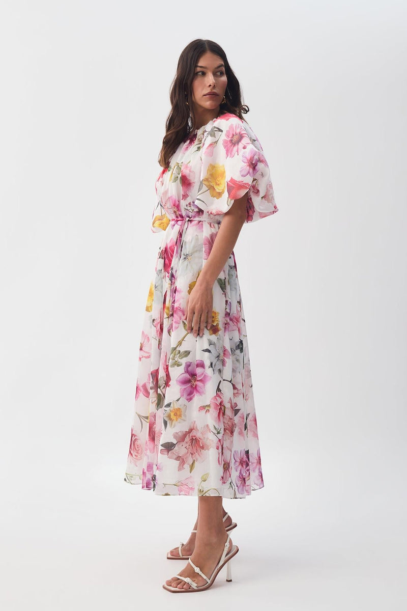 Raglan Sleeve Round Neck Midi Dress
