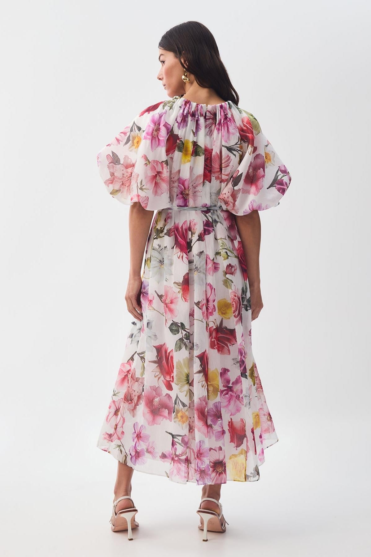 Raglan Sleeve Round Neck Midi Dress