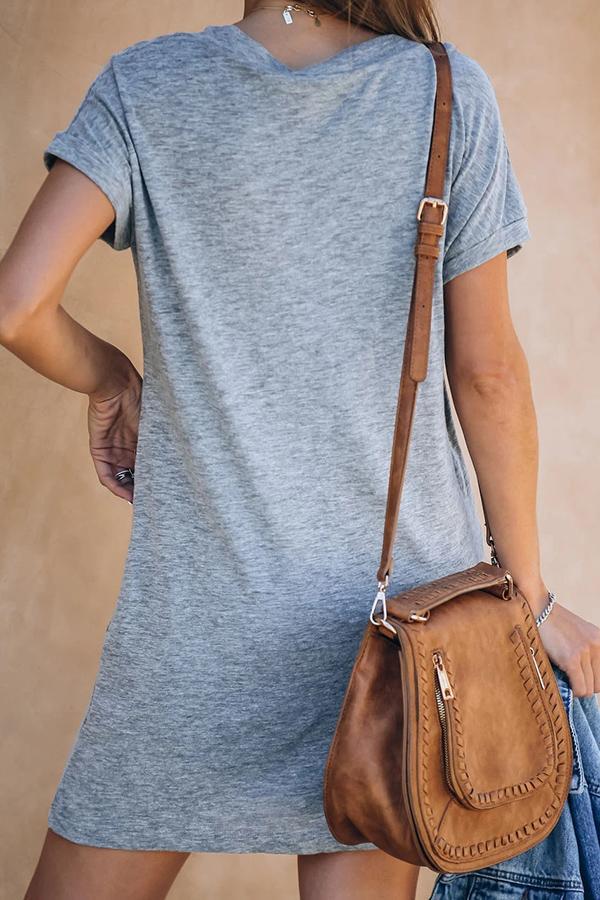 Deep V-neck Mini Dress