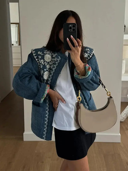 Warm Blue Long New High Coat
