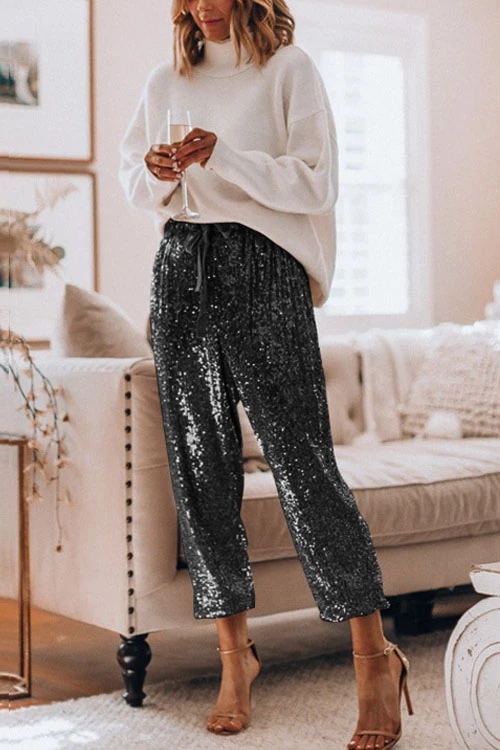 Moxidress Stylish Festive Party Sequin Pants