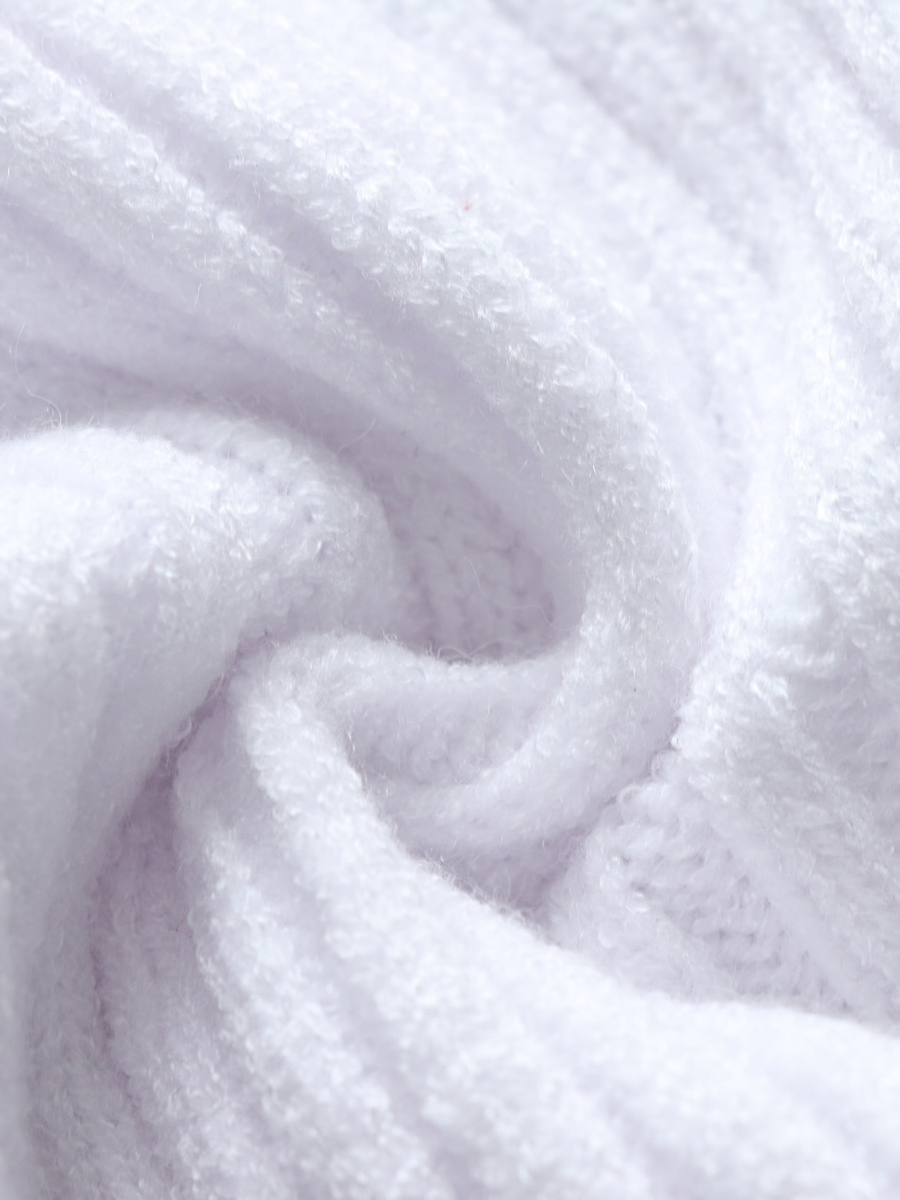 | White Bell-sleeve Off-shoulder Knit Sweater