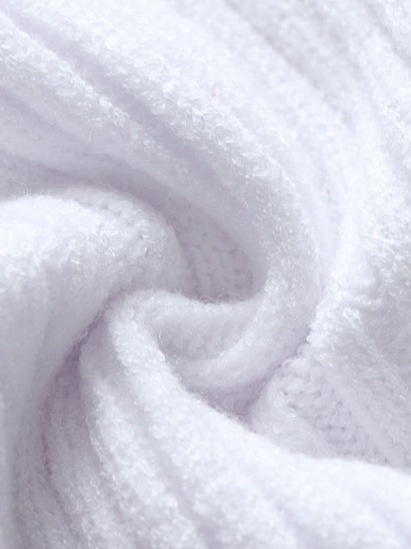 | White Bell-sleeve Off-shoulder Knit Sweater