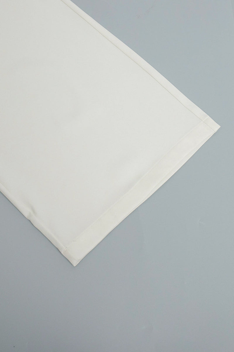 White High-rise Wide Leg Long Pants