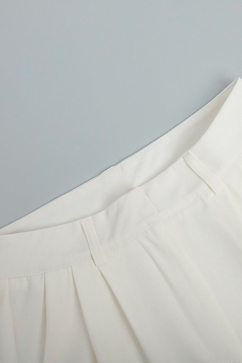 White High-rise Wide Leg Long Pants