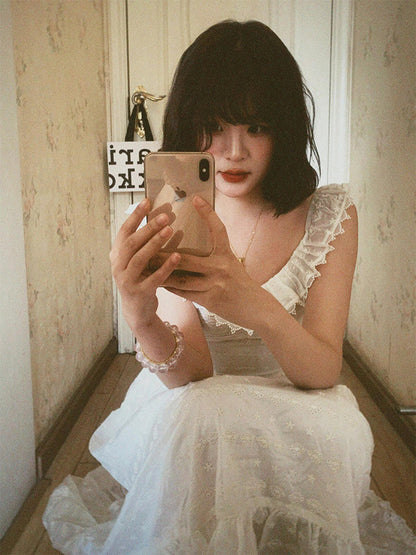 White Embroidered Lace Maxi Dress _ Dreamy Beach Getaway Look