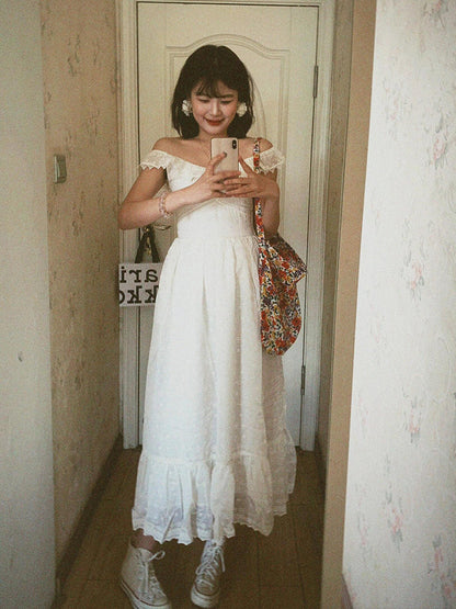 White Embroidered Lace Maxi Dress _ Dreamy Beach Getaway Look
